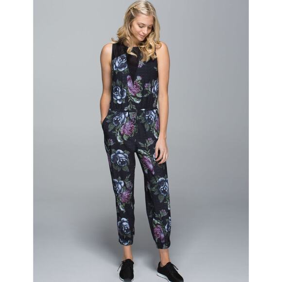 Lululemon Rare Party Onesie Garden Party Smooth Silver Multi Size 4 - Picture 1 of 12